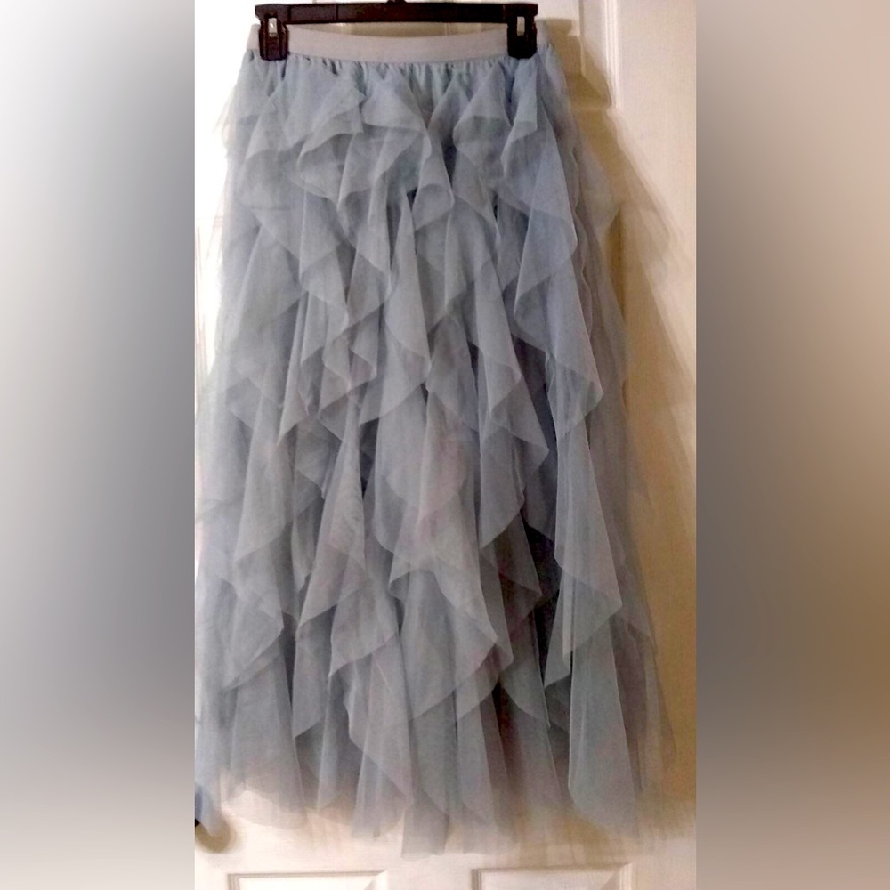 Elegant Layered Tulle Skirt, Grey, Small/Med, Beautiful Grey